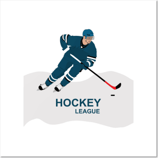 Ice hockey player in action Posters and Art